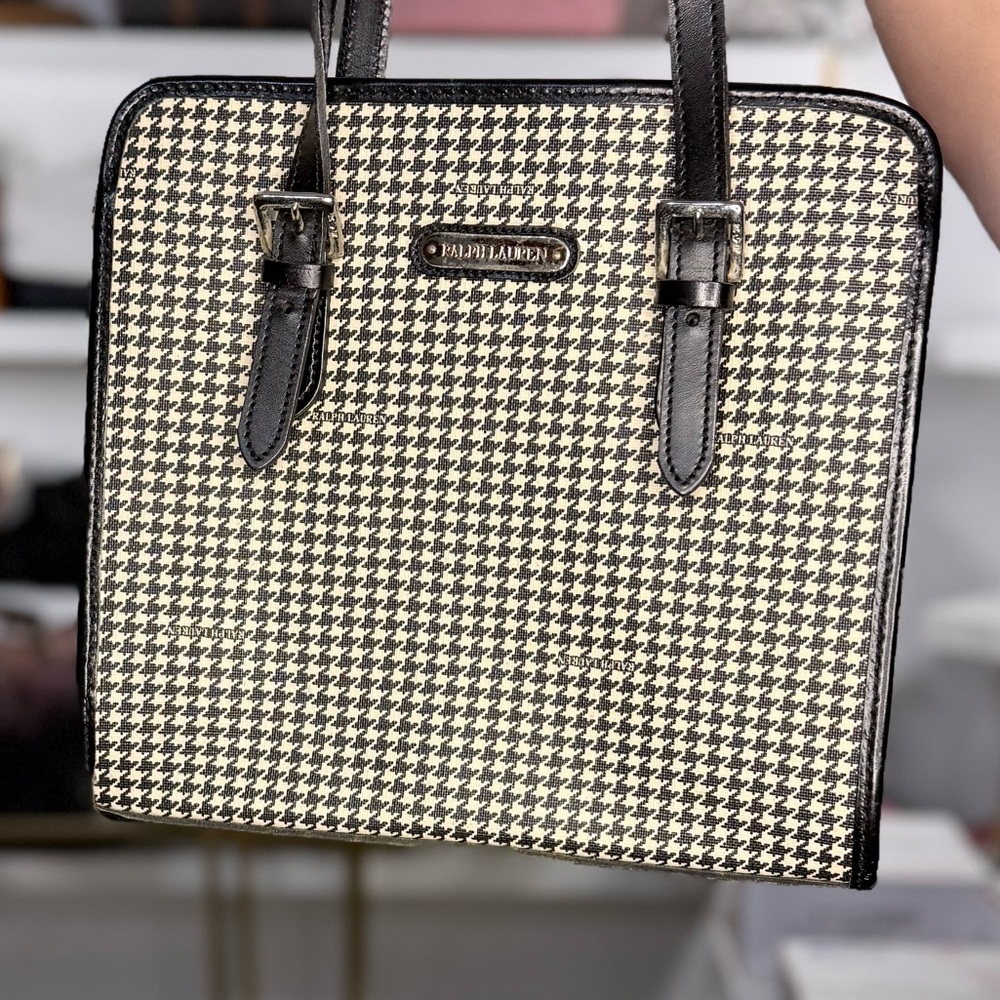 RALPH LAUREN HOUNDSTOOTH TOTE
